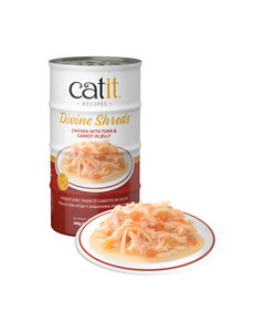 CatIt Catit Divine Shreds Chicken with Tuna & Carrot in Jelly 4x 85g