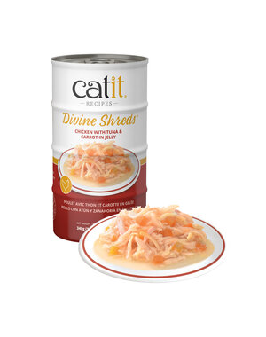 CatIt Catit Divine Shreds Chicken with Tuna & Carrot in Jelly 4x 85g