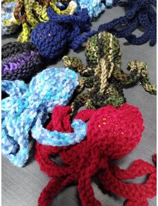  Knitted Cat Toy Octopus -Assorted Clours