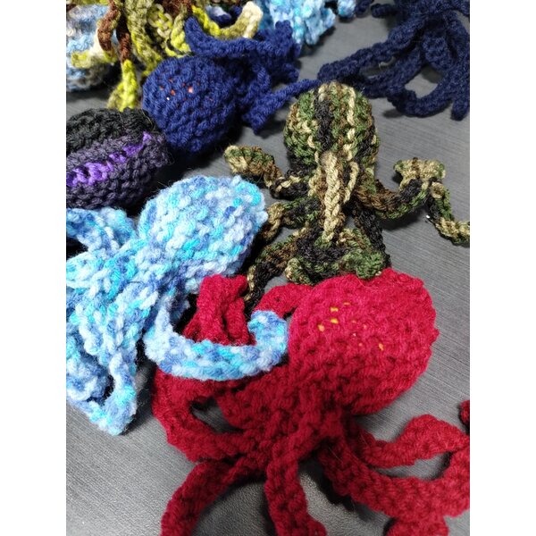 Knitted Cat Toy Octopus