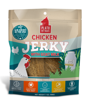 Plato Pet Treats Plato Chicken Jerky With Goat Milk 7oz