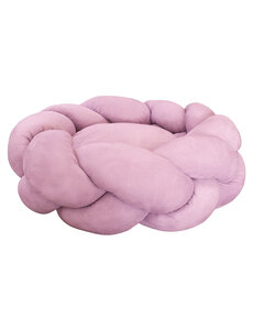 Goo-eez Goo-eez Suede Braided Round Bed Pink