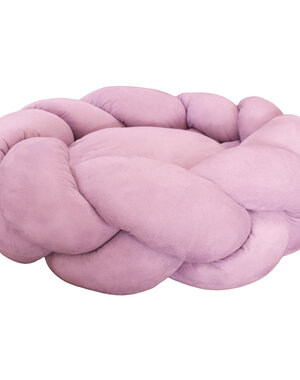 Goo-eez Goo-eez Suede Braided Round Bed Pink