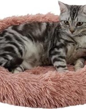 Best Friends by Sheri Best Friends by Sheri Oval Shag Faux Fur Cat Bed Rose (21" x 19")