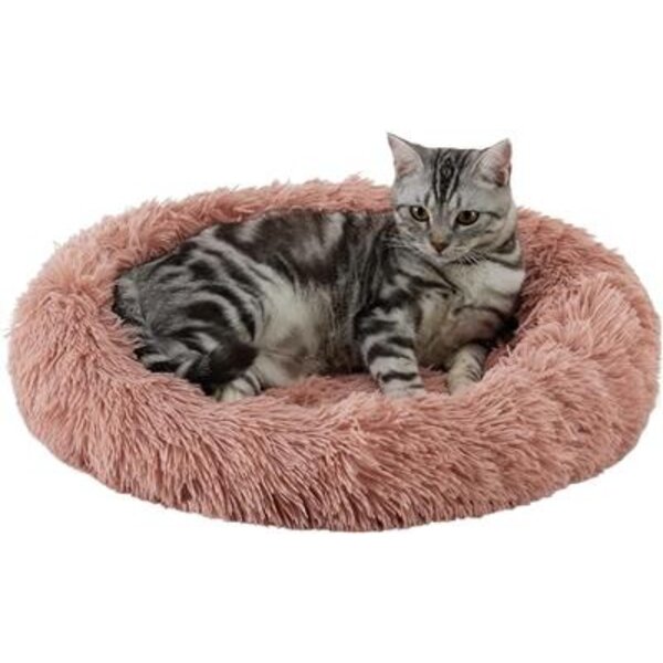 Best Friends by Sheri Best Friends by Sheri Oval Shag Faux Fur Cat Bed Rose (21" x 19")