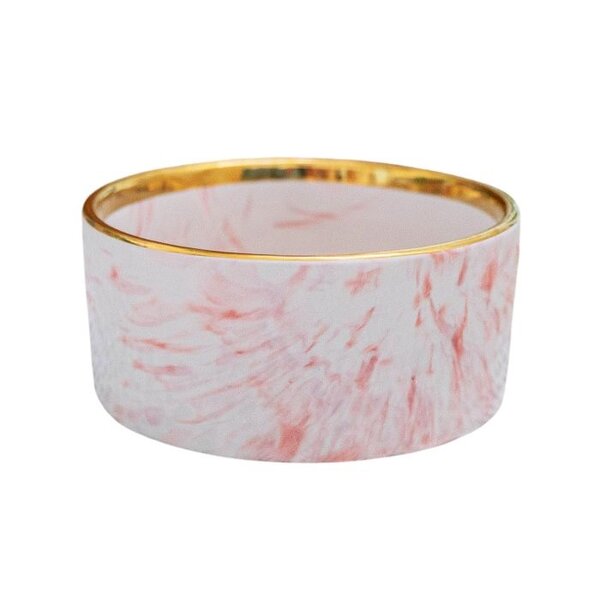 DexyPaws Ceramic Bowl Pink Marble  15oz