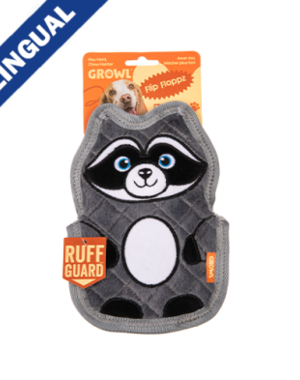Growl Growl Filp Flops Grey Raccoon