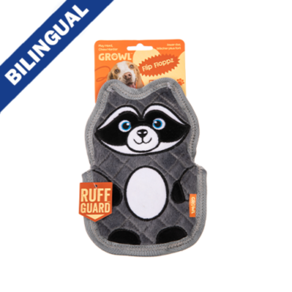 Growl Growl Filp Flops Grey Raccoon