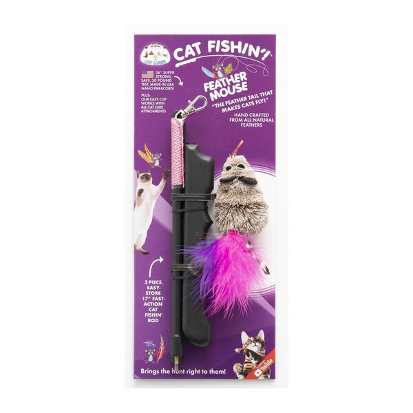 Go Cat Products Cat Lures Cat Fishin' Feather Mouse