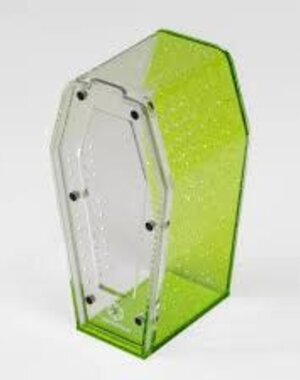 Tarantula Cribs Tarantula Cribs Coffin Crib Medium- Glitter Green 10 x 5x 5"