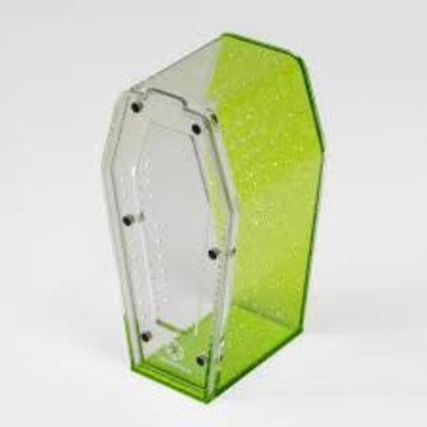 Tarantula Cribs Tarantula Cribs Coffin Crib Medium- Glitter Green 10 x 5x 5"