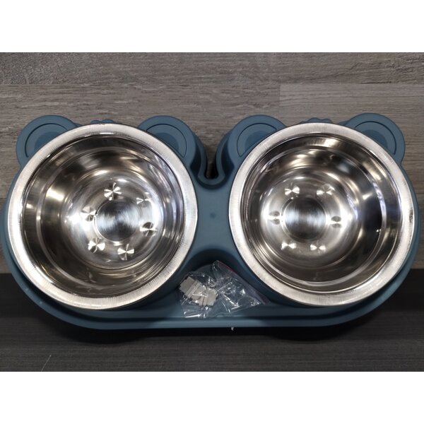Brook Brand Pets Dual Stainless Steel Feeder With Ears