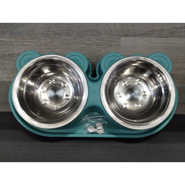 Brook Brand Pets Dual Stainless Steel Feeder With Ears