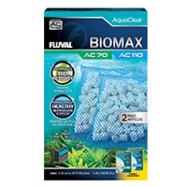 Fluval FLuval BIOMAX for AquaClear AC70/AC110 Power Filter, 8.8 oz / 250 g, 2-Pack