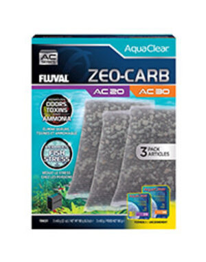 Fluval Fluval Zeo-Carb for AquaClear AC20/AC30 Power Filter, 6.3 oz / 180 g, 3-Pack