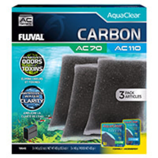 Fluval Fluval Carbon for AquaClear AC70/AC110 Power Filter, 15.3 oz / 435 g, 3-Pack