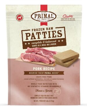 Primal Pet Foods Inc. Primal Frozen Pork Patties for Dogs 6LB