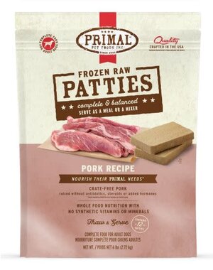 Primal Pet Foods Inc. Primal Frozen Pork Patties for Dogs 6LB