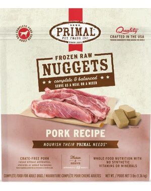 Primal Pet Foods Inc. Primal Frozen Pork Nuggets for Dogs 3LB