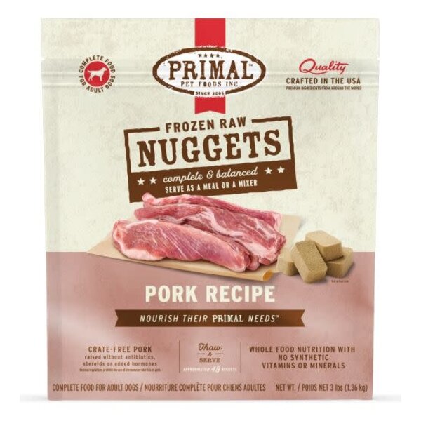 Primal Pet Foods Inc. Primal Frozen Pork Nuggets for Dogs 3LB