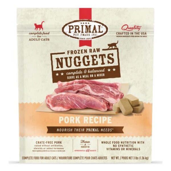 Primal Pet Foods Inc. Primal Frozen Pork Nuggets For Cats 3lb