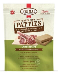 Primal Pet Foods Inc. Primal Frozen Lamb Patties for Dogs 6lb