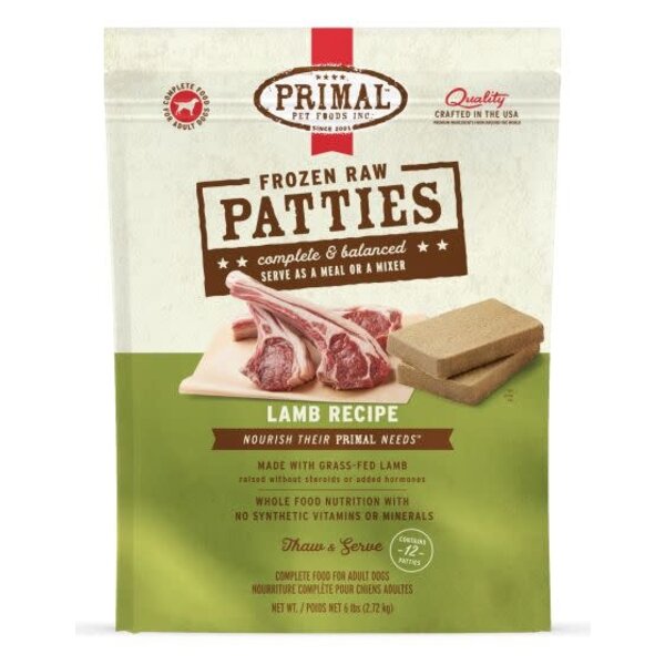 Primal Pet Foods Inc. Primal Frozen Lamb Patties for Dogs 6lb