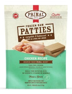 Primal Pet Foods Inc. Primal Frozen Chicken Patties for Dogs 6lb