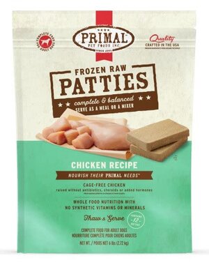 Primal Pet Foods Inc. Primal Frozen Chicken Patties for Dogs 6lb