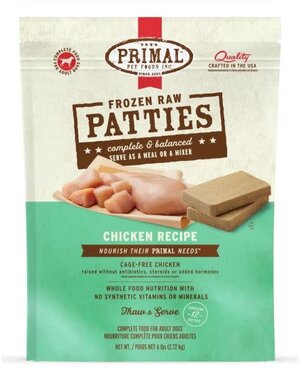 Primal Pet Foods Inc. Primal Frozen Chicken Patties for Dogs 6lb
