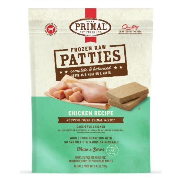 Primal Pet Foods Inc. Primal Frozen Chicken Patties for Dogs 6lb