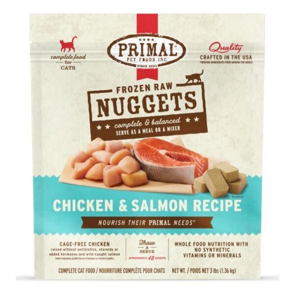 Primal Pet Foods Inc. Primal Frozen Chicken & Salmon Nuggets for Cats 3lb