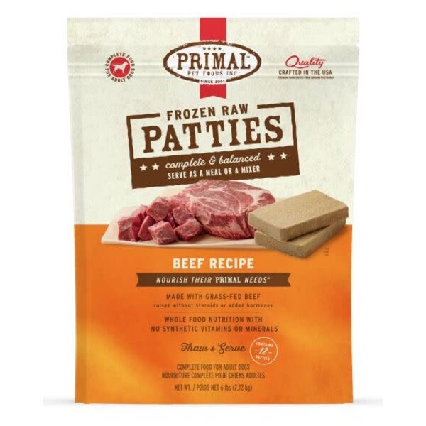 Primal Pet Foods Inc. Primal Frozen Beef Patties for Dogs 6lb