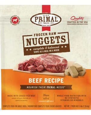 Primal Pet Foods Inc. Primal Frozen Beef Nuggets for Dogs 3lb