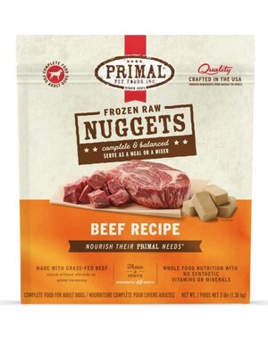 Primal Pet Foods Inc. Primal Frozen Beef Nuggets for Dogs 3lb