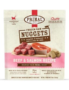Primal Pet Foods Inc. Primal Frozen Beef & Salmon Nuggets for Cats 3lb