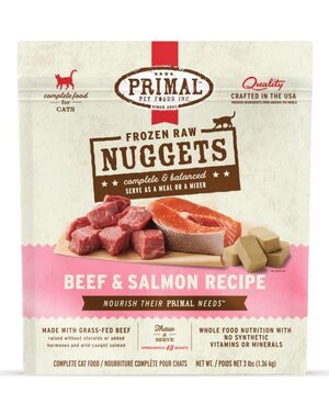 Primal Pet Foods Inc. Primal Frozen Beef & Salmon Nuggets for Cats 3lb