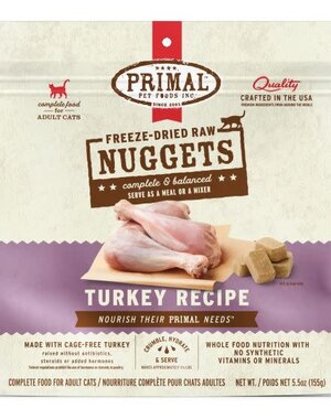 Primal Pet Foods Inc. Primal Freeze-Dried Nuggets Feline Turkey Formula 5.5oz