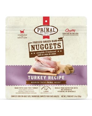 Primal Pet Foods Inc. Primal Freeze-Dried Nuggets Feline Turkey Formula 5.5oz