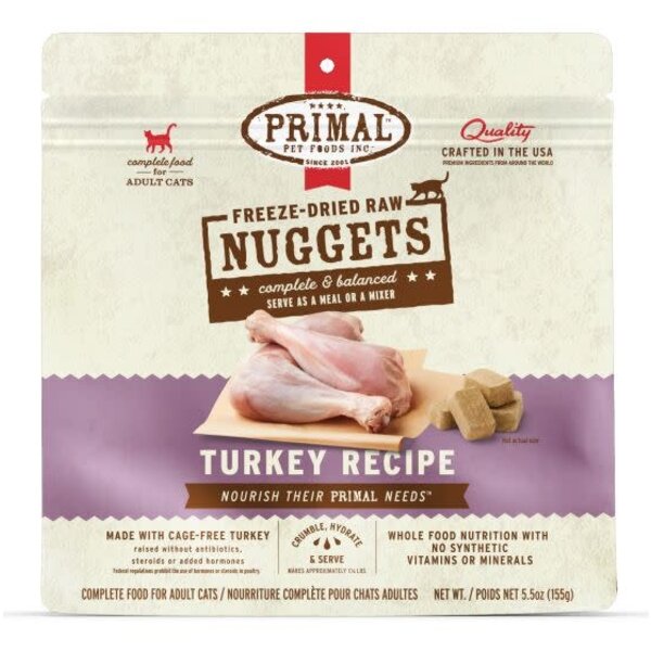 Primal Pet Foods Inc. Primal Freeze-Dried Nuggets Feline Turkey Formula 5.5oz