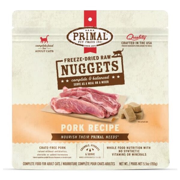 Primal Pet Foods Inc. Primal Freeze-Dried Nuggets Feline Pork Formula 5.5oz