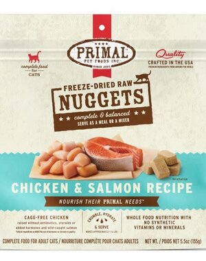 Primal Pet Foods Inc. Primal Freeze-Dried Nuggets Feline Chicken & Salmon Formula 5.5oz