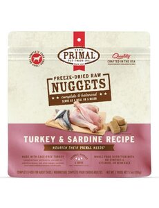 Primal Pet Foods Inc. Primal Freeze-Dried Nuggets Canine Turkey & Sardine Formula