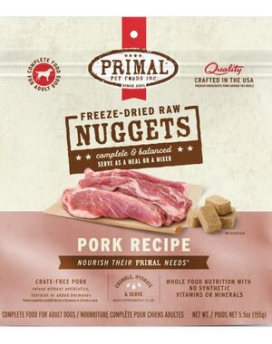Primal Pet Foods Inc. Primal Freeze-Dried Nuggets Canine Pork Formula 5.5oz