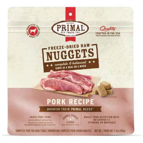 Primal Pet Foods Inc. Primal Freeze-Dried Nuggets Canine Pork Formula 5.5oz