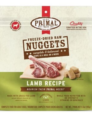 Primal Pet Foods Inc. Primal Freeze Dried Nuggets For Dogs Lamb Formula