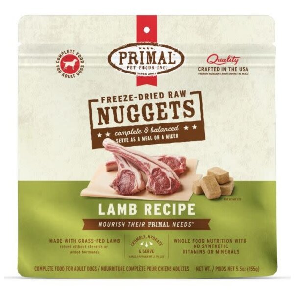 Primal Pet Foods Inc. Primal Freeze Dried Nuggets For Dogs Lamb Formula
