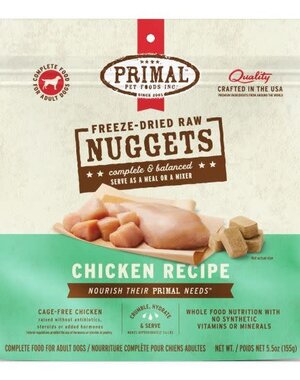 Primal Pet Foods Inc. Primal Freeze Dried Nuggets For Dogs Chicken Formula