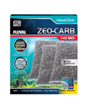 Fluval Fluval Zeo-Carb for AquaClear AC50 Power Filter, 9.5 oz / 270 g, 3-Pack