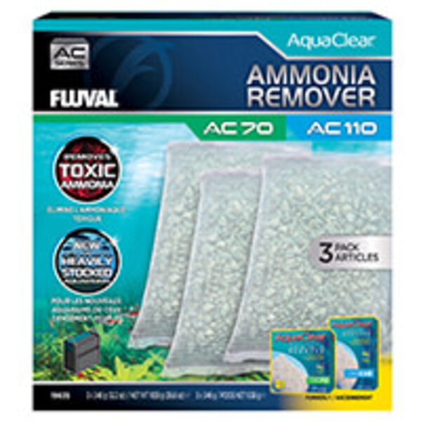Fluval Fluval Ammonia Remover for AquaClear AC70/AC110, 36.6 oz / 1038 g, 3-Pack